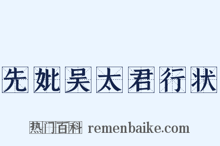 先妣吴太君行状是什么意思的图片
